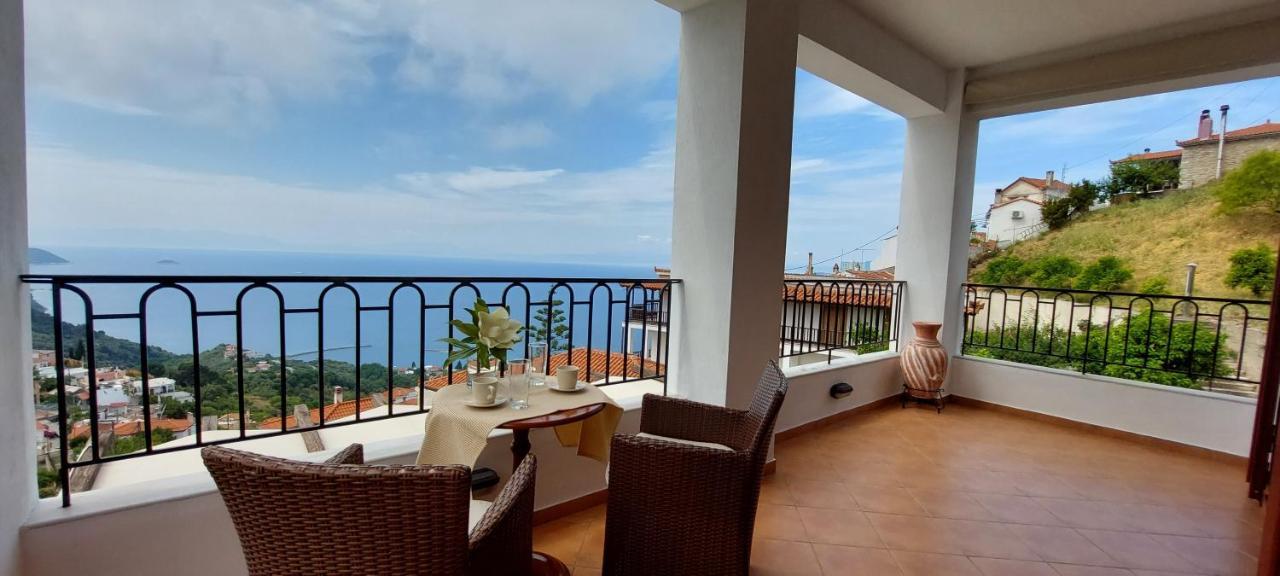 Horizon Studios With Sea View - Free Parking Glossa Exteriör bild