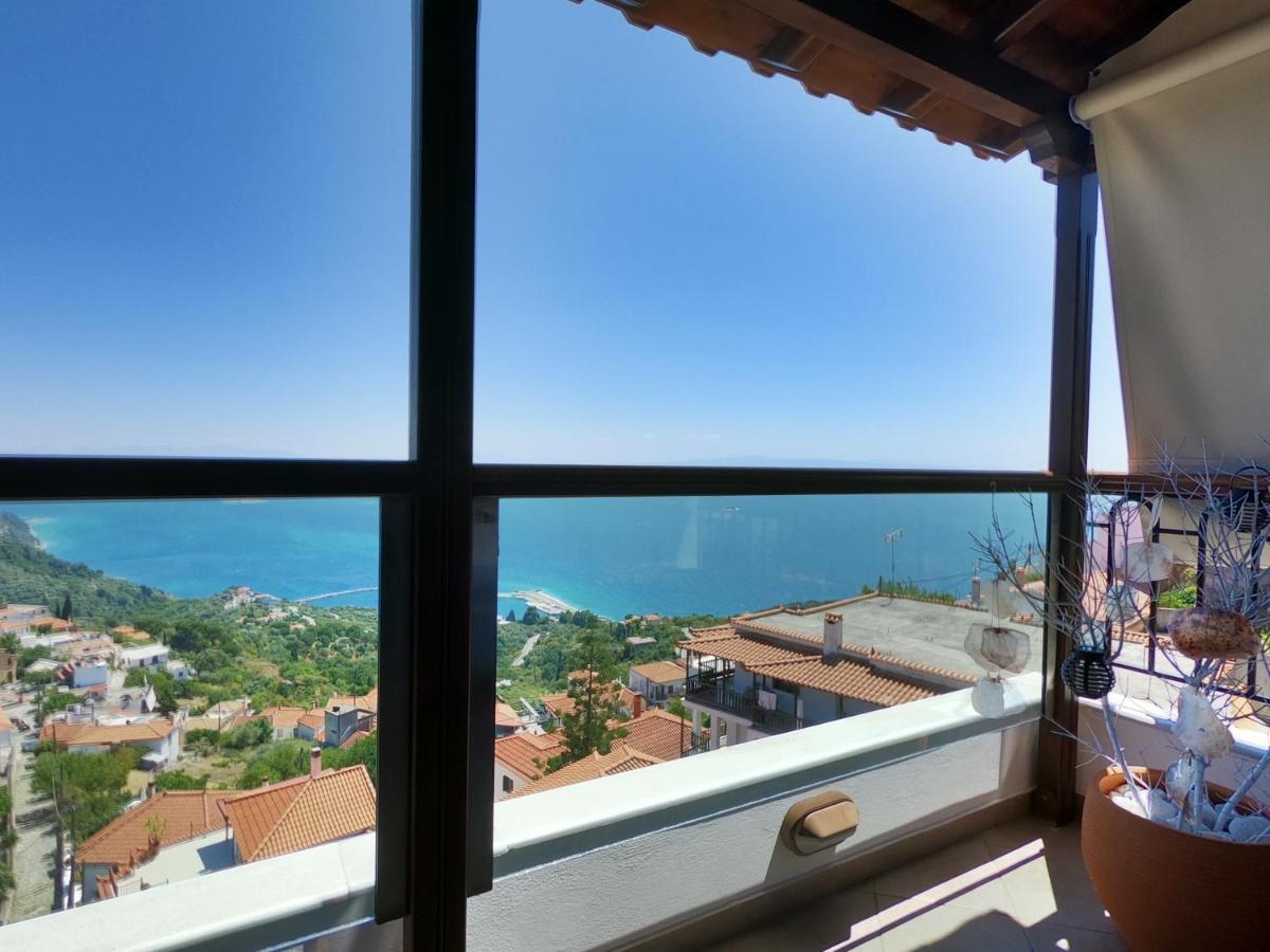 Horizon Studios With Sea View - Free Parking Glossa Exteriör bild