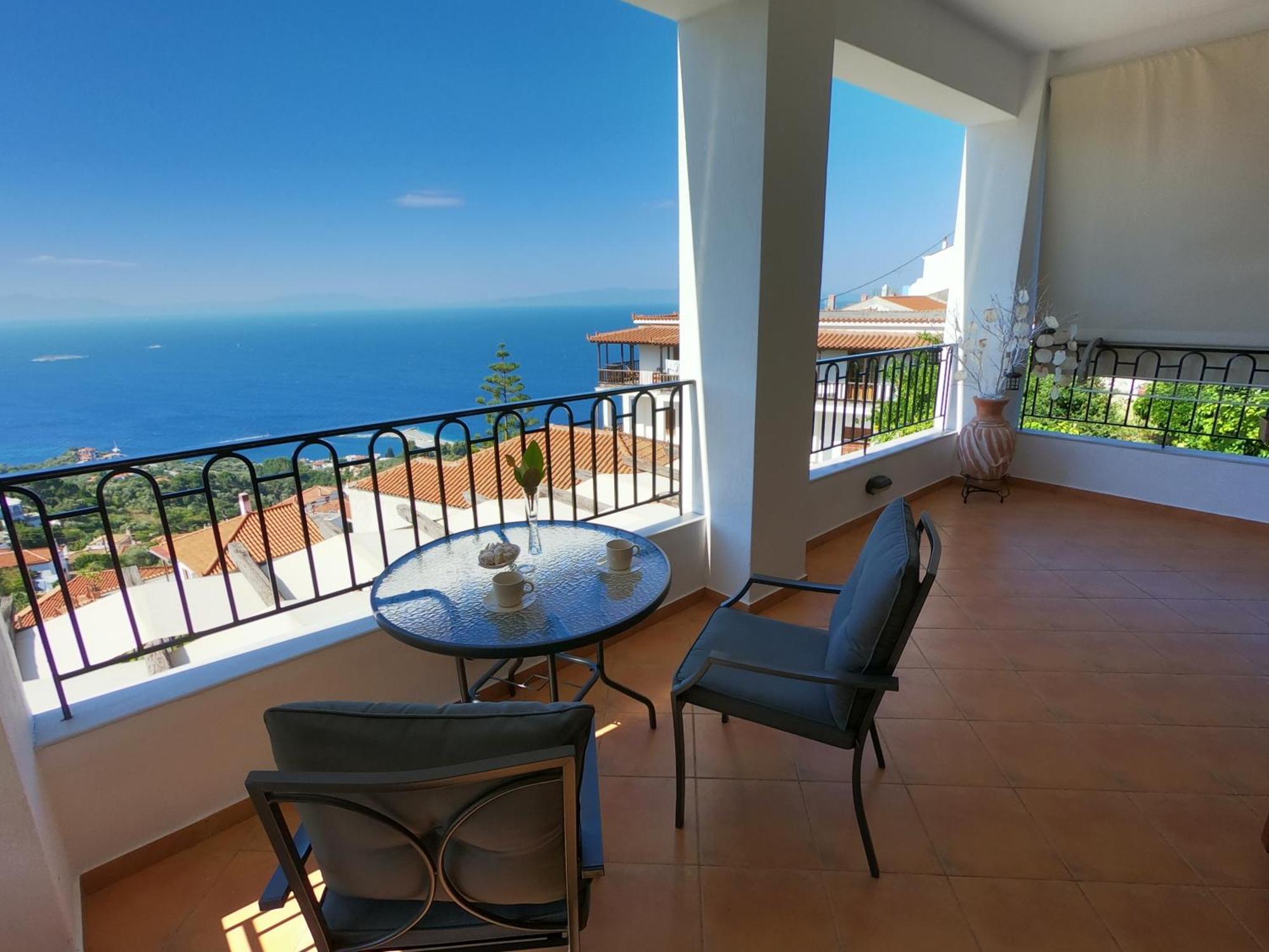 Horizon Studios With Sea View - Free Parking Glossa Exteriör bild