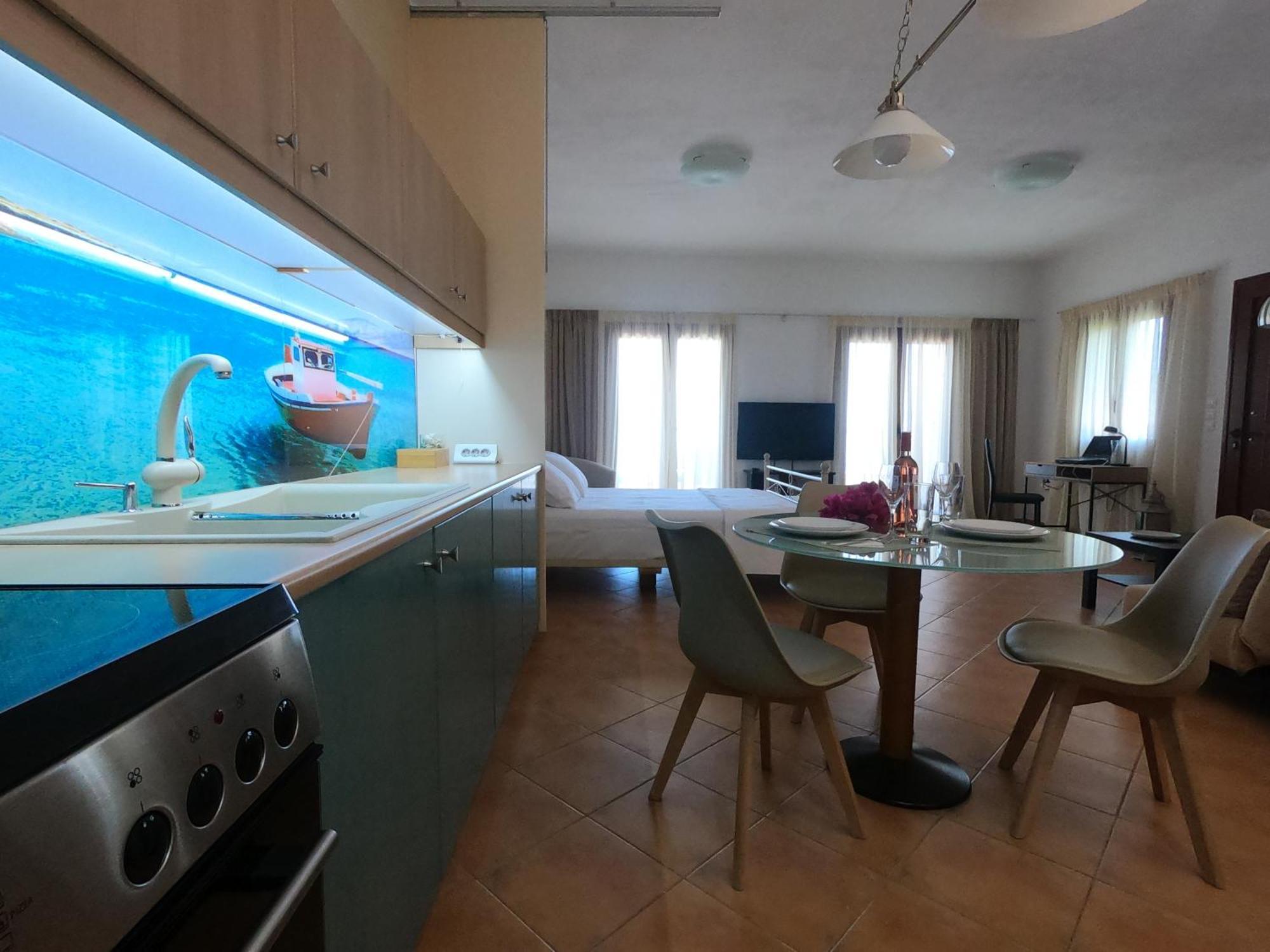 Horizon Studios With Sea View - Free Parking Glossa Exteriör bild